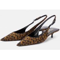 ​Well Crafted Saint Laurent Cherish 30 Leopard-print Slingback Pumps YS6409