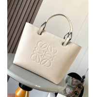 Buy Inexpensive Loewe Small Anagram Tote bag in grained calfskin 9300 White 2024