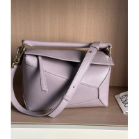 Well Crafted Loewe Small Puzzle Edge bag in Smooth Calfskin 0202 Lavender Purple 2024