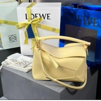 Good Taste Loewe Small Puzzle Edge bag in Smooth Calfskin 0202 Vanilla Yellow 2024