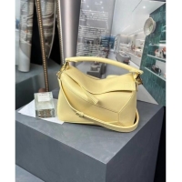 Good Taste Loewe Small Puzzle Edge bag in Smooth Calfskin 0202 Vanilla Yellow 2024