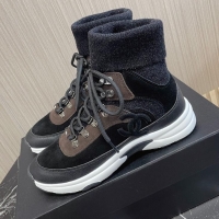 ​Reasonable Price Chanel Sock Sneakers With CC Logo CH8792 Black /Brown