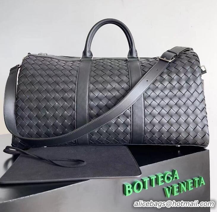 Top Quality Bottega Veneta Intrecciato Leather Medium Intrecciato Duffle Bag 650066 Black 2024