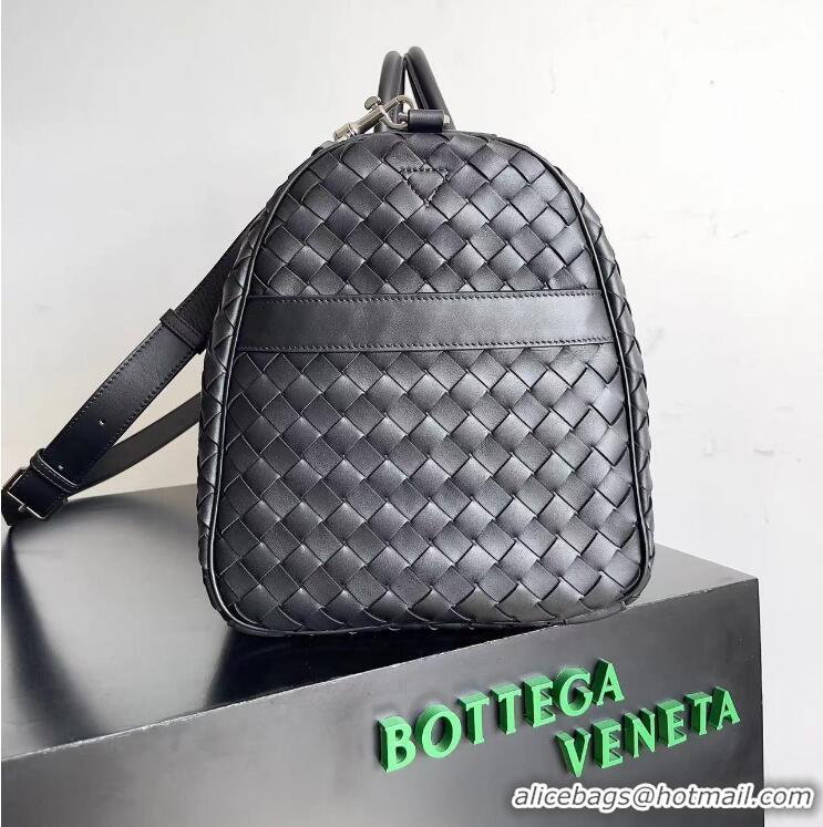 Top Quality Bottega Veneta Intrecciato Leather Medium Intrecciato Duffle Bag 650066 Black 2024