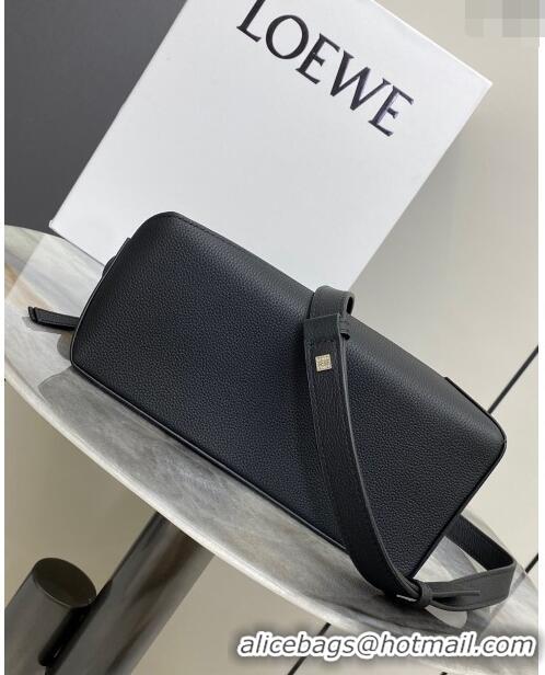 Affordable Price Loewe Small Puzzle Edge bag in Litchi-Grained Calfskin 0202 Black 2024