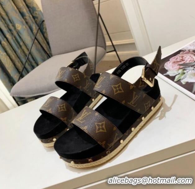 Buy Luxury Louis Vuitton Flat Sandals in Monogram Canvas 321011