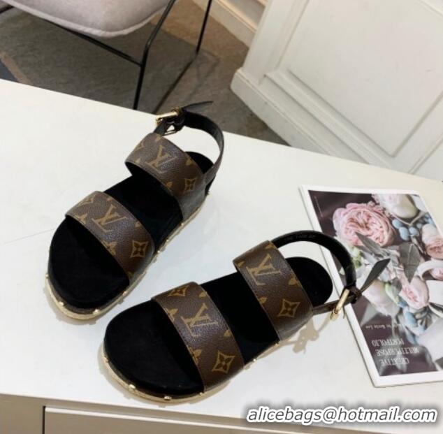 Buy Luxury Louis Vuitton Flat Sandals in Monogram Canvas 321011