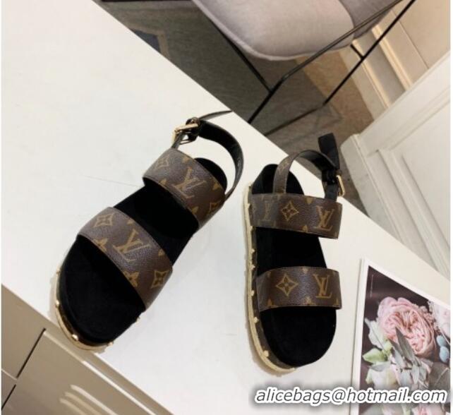 Buy Luxury Louis Vuitton Flat Sandals in Monogram Canvas 321011