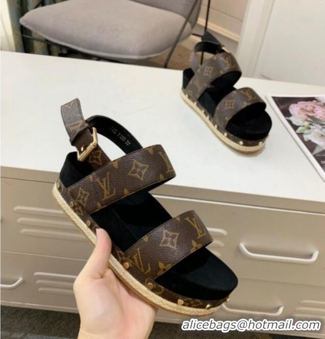 Buy Luxury Louis Vuitton Flat Sandals in Monogram Canvas 321011