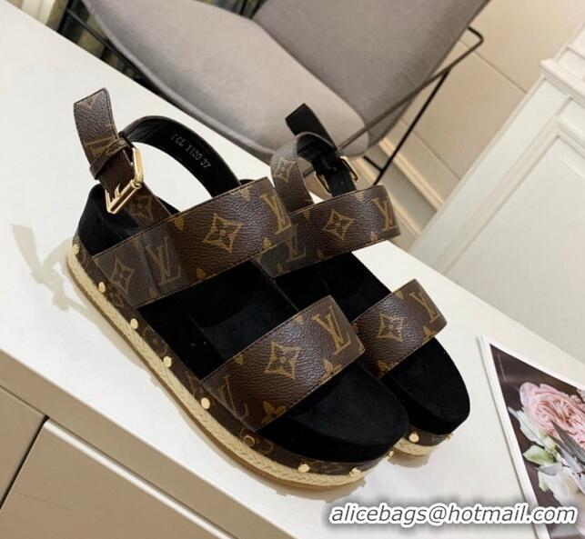 Buy Luxury Louis Vuitton Flat Sandals in Monogram Canvas 321011