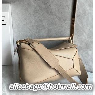 Inexpensive Loewe Puzzle Medium Bag in Litchi-Grained Calfskin 3002B Sand Beige 2024