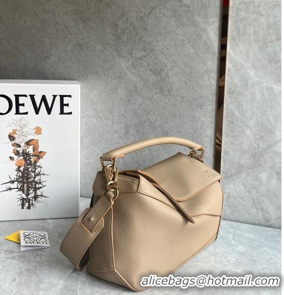 Inexpensive Loewe Puzzle Medium Bag in Litchi-Grained Calfskin 3002B Sand Beige 2024