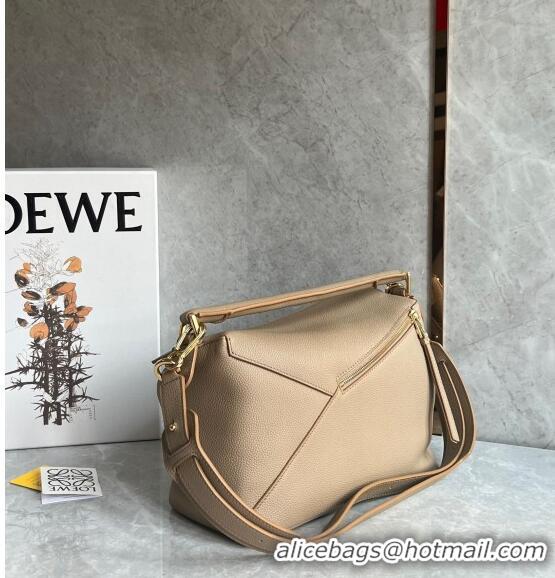 Inexpensive Loewe Puzzle Medium Bag in Litchi-Grained Calfskin 3002B Sand Beige 2024