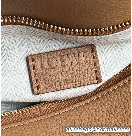 New Design Loewe Puzzle Medium Bag in Litchi-Grained Calfskin 3002B Light Brown 2024