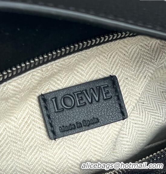 Super Quality Loewe Puzzle Medium Bag in Litchi-Grained Calfskin 3002B Black 2024