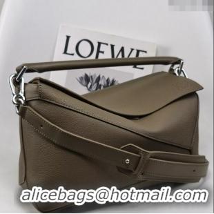 Super Quality Loewe Puzzle Medium Bag in Litchi-Grained Calfskin 3002B Winter Brown 2024