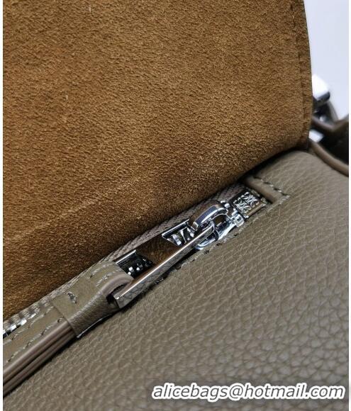 Super Quality Loewe Puzzle Medium Bag in Litchi-Grained Calfskin 3002B Winter Brown 2024