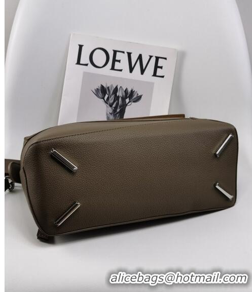 Super Quality Loewe Puzzle Medium Bag in Litchi-Grained Calfskin 3002B Winter Brown 2024