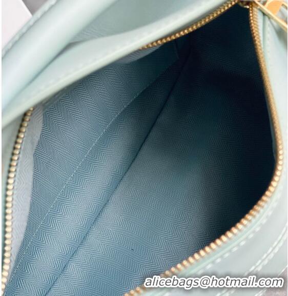 Top Quality Loewe Small Puzzle bag in Satin Calfskin with Wide Leather Strap L2073 Blue Iceberg 2024