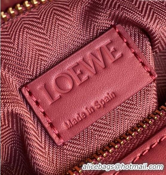 Top Quality Loewe Small Puzzle bag in Satin Calfskin with Wide Leather Strap L2073 Rose Pink 2024