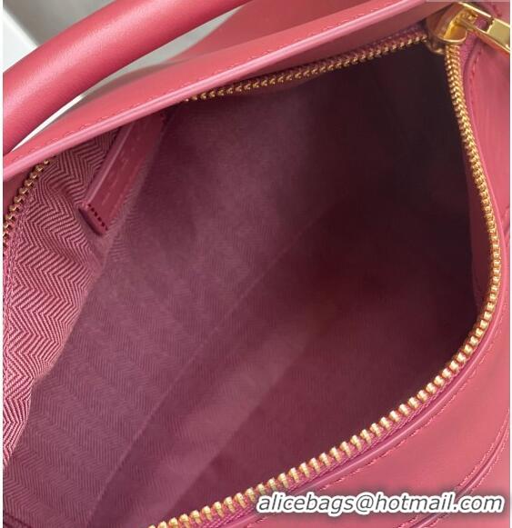 Top Quality Loewe Small Puzzle bag in Satin Calfskin with Wide Leather Strap L2073 Rose Pink 2024