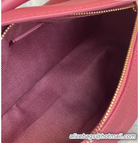 Super Quality Loewe Mini Puzzle bag in Satin Calfskin with Wide Leather Strap L2074 Rose Pink 2024