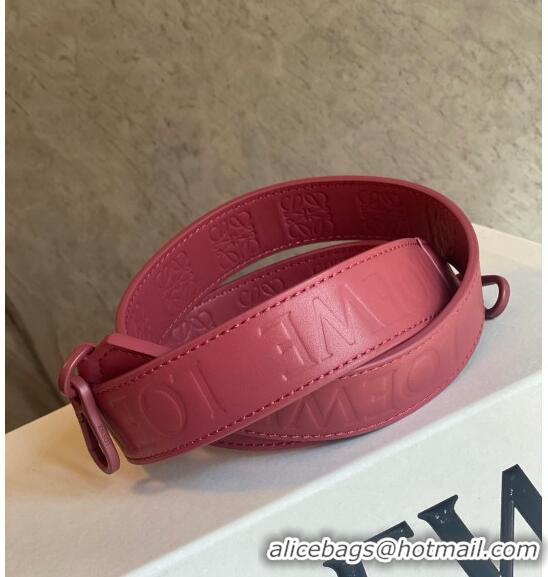 Super Quality Loewe Mini Puzzle bag in Satin Calfskin with Wide Leather Strap L2074 Rose Pink 2024