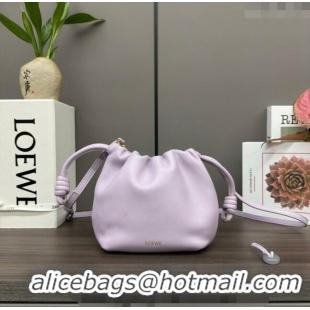 Best Price Loewe Mini Flamenco Purse bag in mellow nappa lambskin 262333 Light Purple 2024