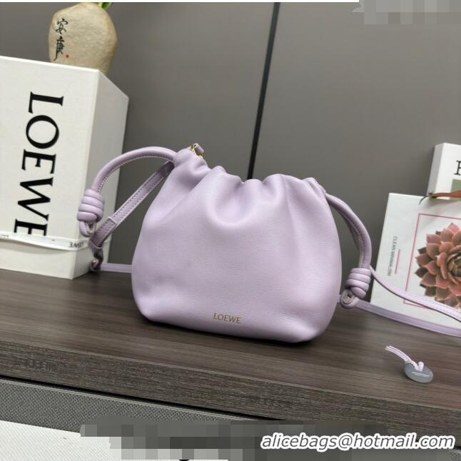 Best Price Loewe Mini Flamenco Purse bag in mellow nappa lambskin 262333 Light Purple 2024