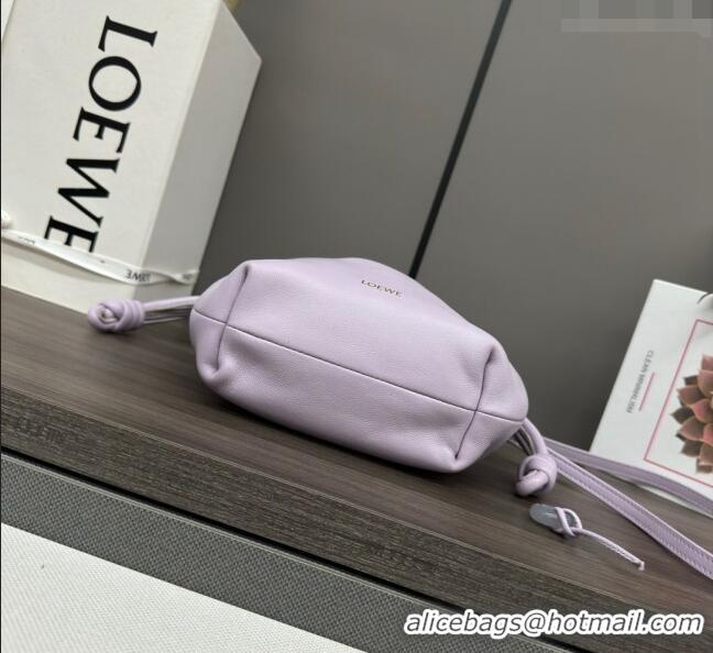 Best Price Loewe Mini Flamenco Purse bag in mellow nappa lambskin 262333 Light Purple 2024