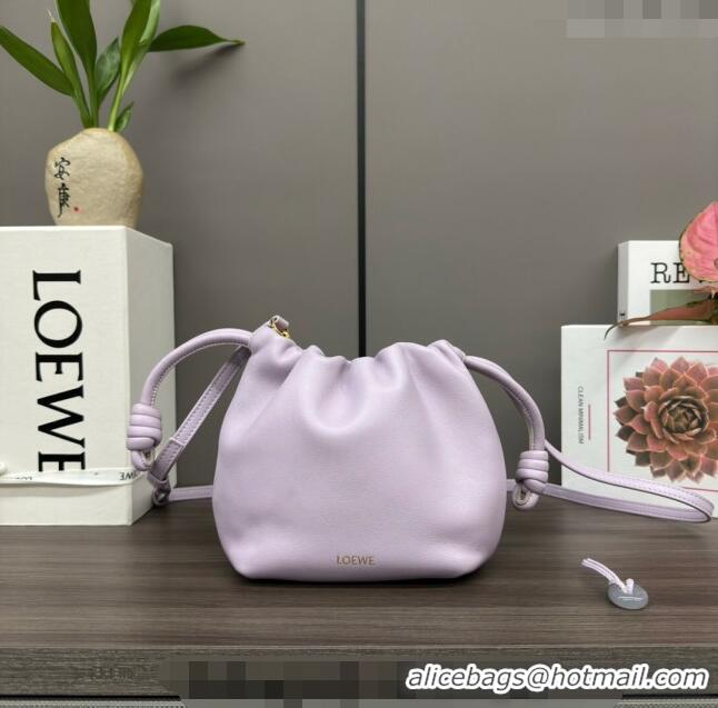 Best Price Loewe Mini Flamenco Purse bag in mellow nappa lambskin 262333 Light Purple 2024