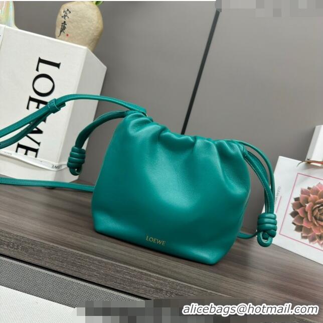 Promotional Loewe Mini Flamenco Purse bag in mellow nappa lambskin 262333 Emerald Green 2024