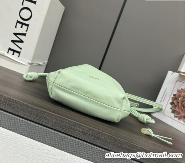 Top Quality Loewe Mini Flamenco Purse bag in mellow nappa lambskin 262333 Light Green 2024