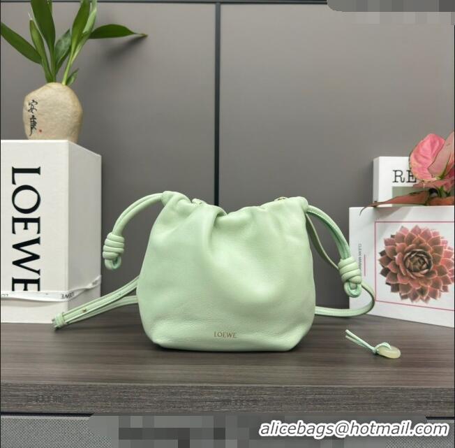 Top Quality Loewe Mini Flamenco Purse bag in mellow nappa lambskin 262333 Light Green 2024