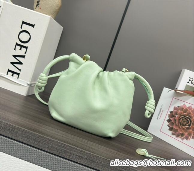 Top Quality Loewe Mini Flamenco Purse bag in mellow nappa lambskin 262333 Light Green 2024