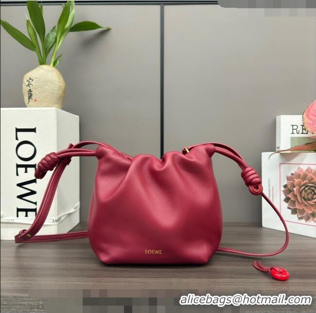 Well Crafted Loewe Mini Flamenco Purse bag in mellow nappa lambskin 262333 Red 2024