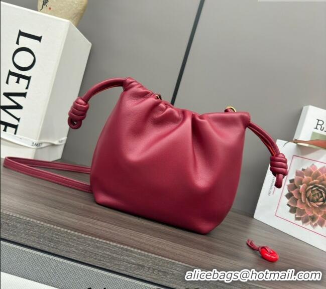 Well Crafted Loewe Mini Flamenco Purse bag in mellow nappa lambskin 262333 Red 2024