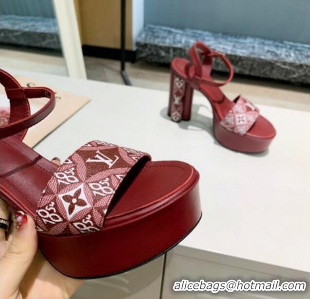 Duplicate Louis Vuitton Since 1854 Platform Sandals 11.5cm Burgundy 321013