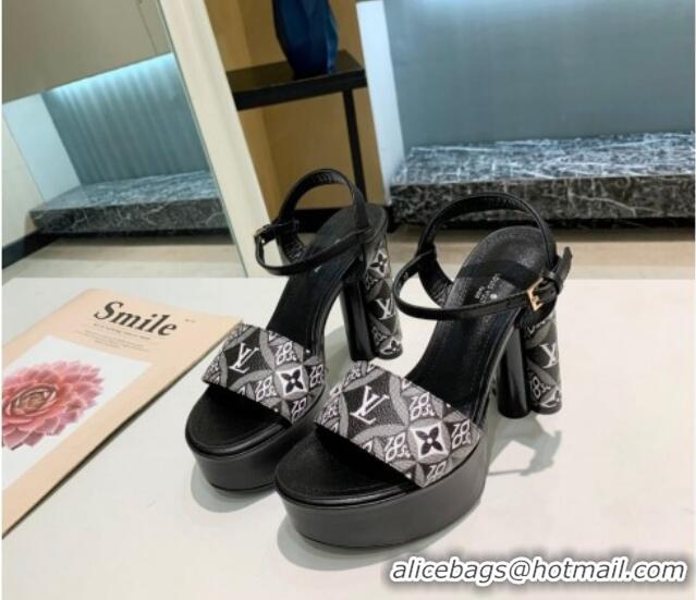 Luxury Louis Vuitton Since 1854 Platform Sandals 11.5cm Black 321015