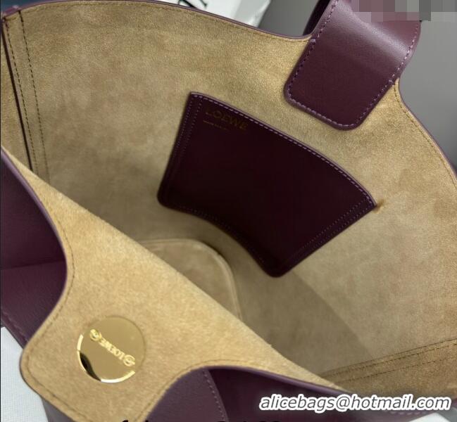 Reasonable Price Loewe Medium Pebble Bucket bag in mellow calfskin 062341 Dark Burgundy 2024