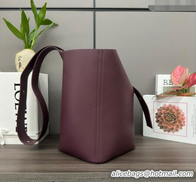 Reasonable Price Loewe Medium Pebble Bucket bag in mellow calfskin 062341 Dark Burgundy 2024