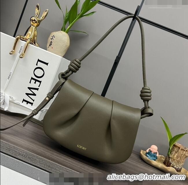 Trendy Design Loewe Paseo Satchel Bag in Shiny Nappa Calfskin 062317 Green 2023