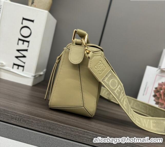 Reasonable Price Loewe Small Puzzle bag in Satin Calfskin with Jacquard Strap 262305 Clay Green 2024