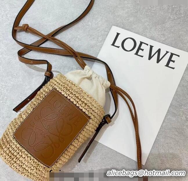 Super Quality Loewe Straw Crossbody Bag 0305 Beige/Brown 2024 