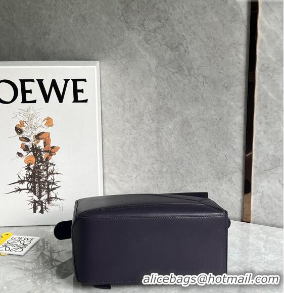 Inexpensive Loewe Small Puzzle bag in Satin Calfskin with Jacquard Strap 061609 Dark Purple 2024