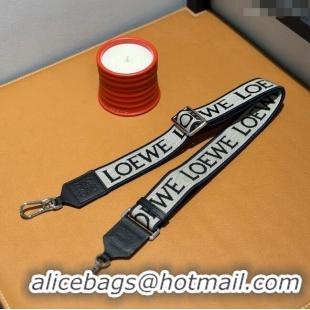 Top Quality Loewe Logo Embroidered Shoulder Strap 4x105cm 031401 Black/Silver 2024