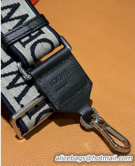 Top Quality Loewe Logo Embroidered Shoulder Strap 4x105cm 031401 Black/Silver 2024