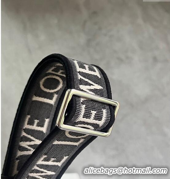 Super Quality Loewe Logo Embroidered Shoulder Strap 4x105cm 031402 Black/White/Silver 2024