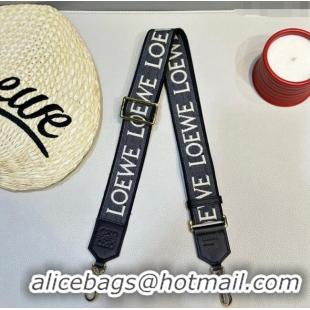 Top Quality Loewe Logo Embroidered Shoulder Strap 4x105cm 031402 Black/White/Gold 2024