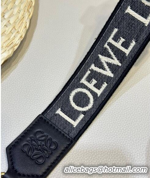 Top Quality Loewe Logo Embroidered Shoulder Strap 4x105cm 031402 Black/White/Gold 2024